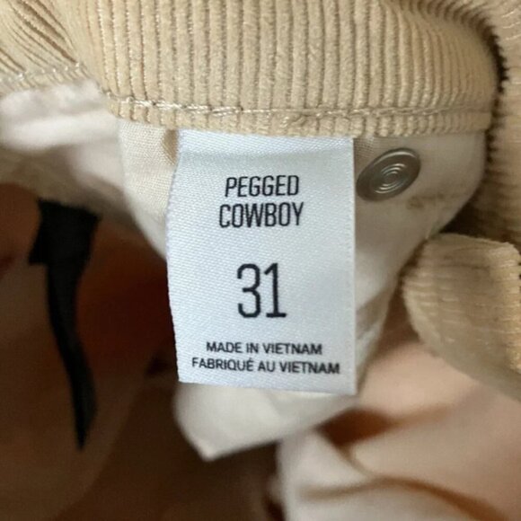 NWT Urban Outfitters BDG Pegged Cowboy Tan Corduroy Pants Womens 31 - Picture 9 of 10